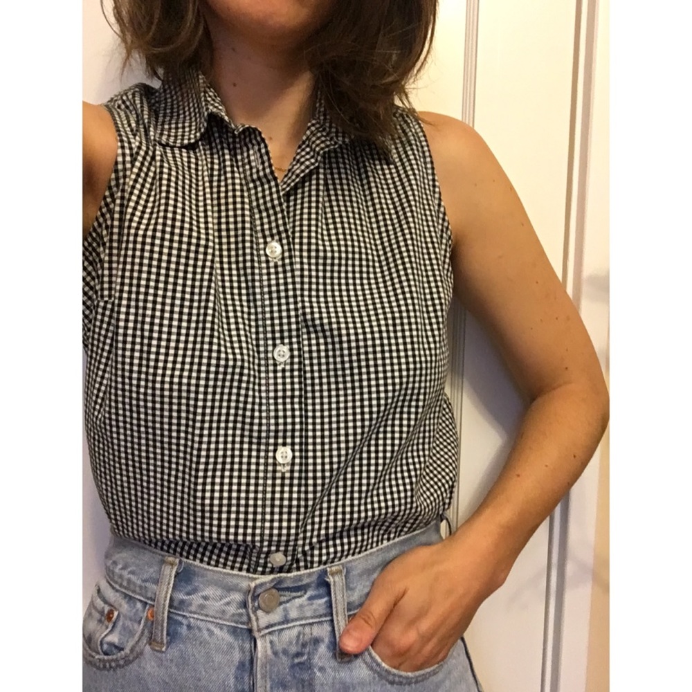 Sleeveless Gingham Top